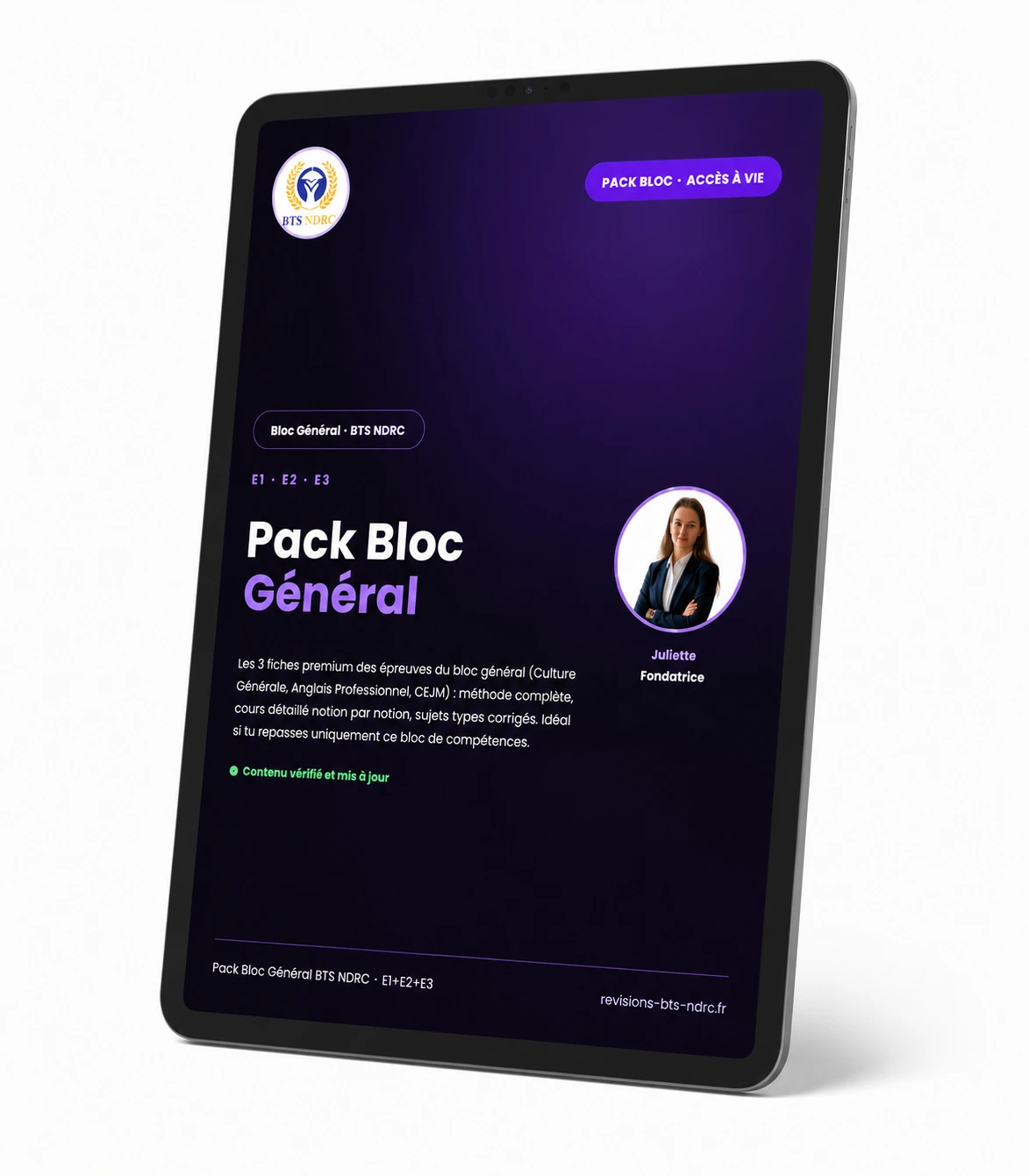 Pack Bloc Général BTS NDRC – E1+E2+E3